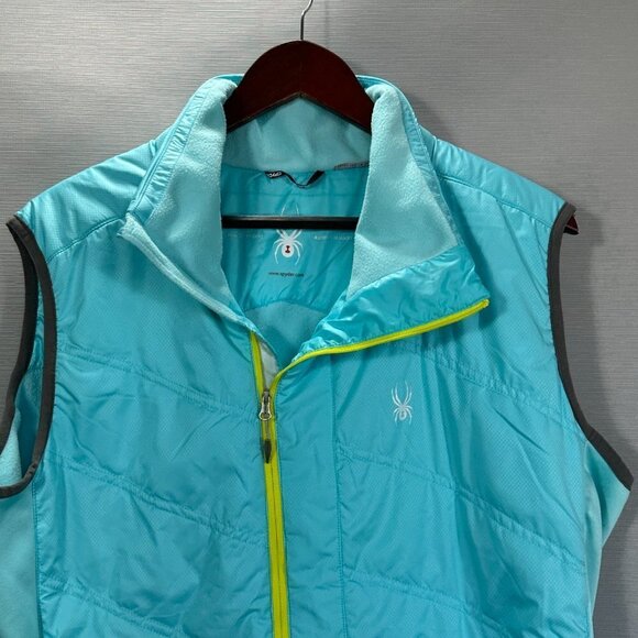 Spyder Vest Womens XL Blue Full Zip Chris Davenport Nylon Shell Puffer Jacket - Picture 2 of 13